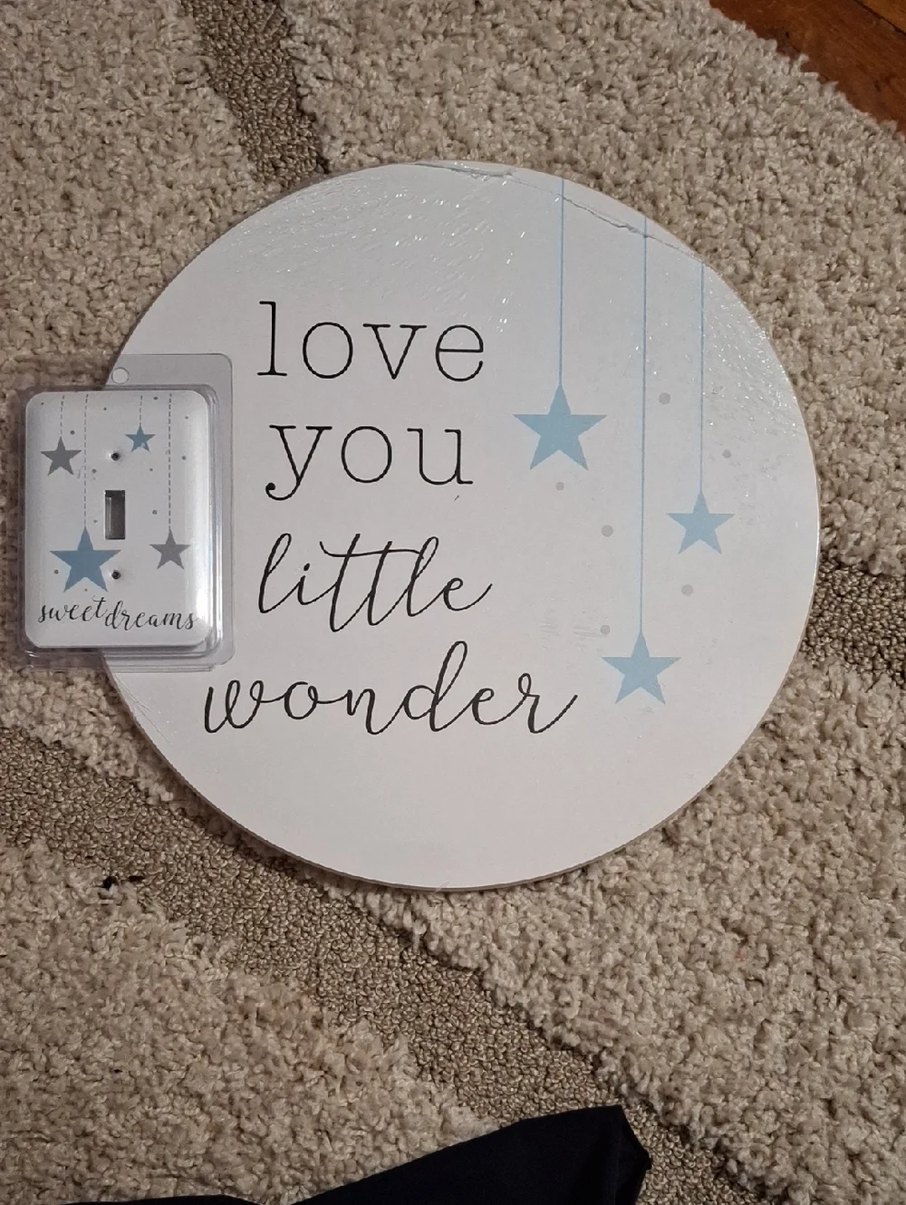 Love You Little Wonder Round Wall Sign & Matching Light Switch Cover